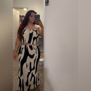 Elegant Black and White Women's Skirt set